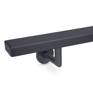 Antraciet trapleuning - rechthoekig (50x20 mm) - incl. dragers TYPE 3 LUXE