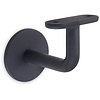 Antraciet trapleuning (gecoat) op maat - rechthoekig (40x10 mm) - incl. leuninghouders TYPE 3 - coating donkergrijs RAL 7016 of 7021