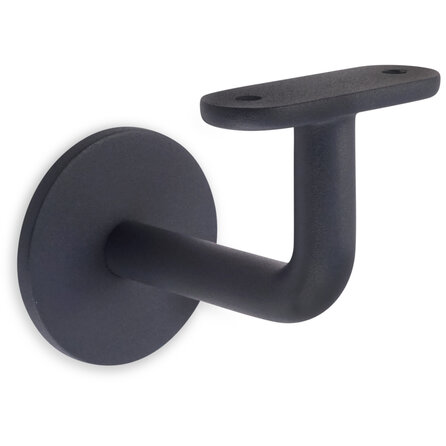 Antraciet trapleuning (gecoat) op maat - rechthoekig (40x10 mm) - incl. leuninghouders TYPE 3 - coating donkergrijs RAL 7016 of 7021