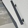 Zwarte trapleuning (gecoat) op maat - voor buiten - rechthoekig (40x20 mm) - incl. leuninghouders TYPE 1 - coating zwart RAL 9005