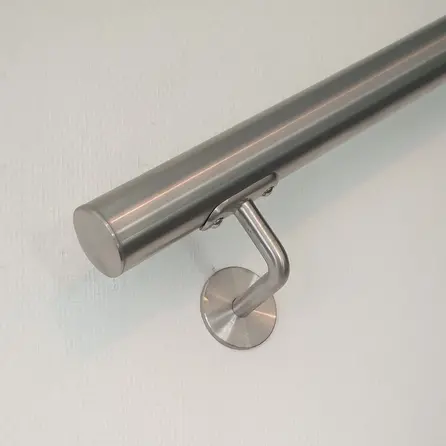 Inox trapleuning op maat - gepolijst - rond