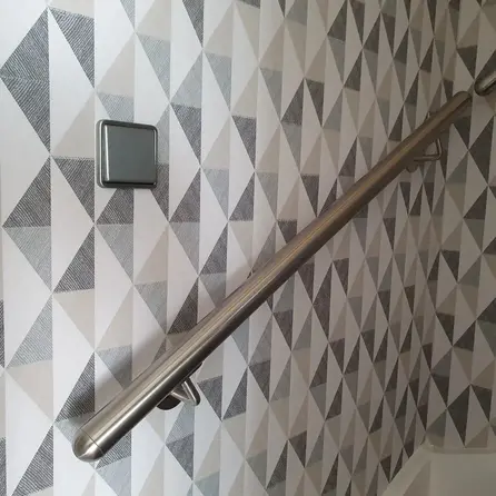 Inox trapleuning op maat - gepolijst - rond
