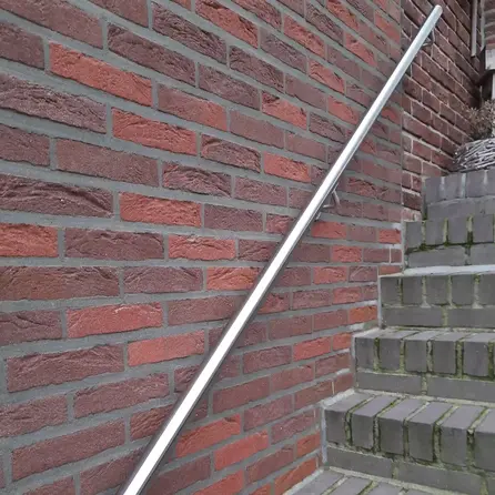 Inox trapleuning op maat - rond - incl. leuninghouders TYPE 3 - voor buiten
