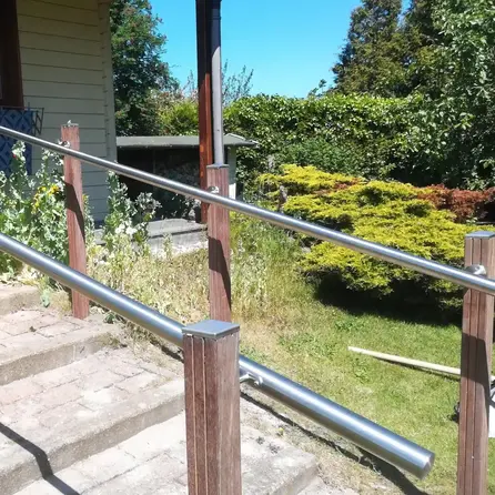 Inox trapleuning op maat - rond - incl. leuninghouders TYPE 4 - voor buiten