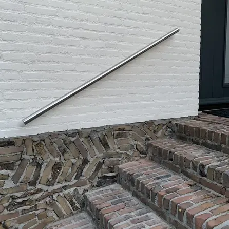 Inox trapleuning op maat - rond - incl. leuninghouders TYPE 14 - voor buiten