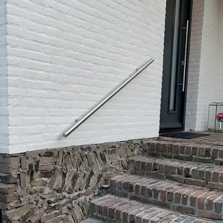 Inox trapleuning op maat - rond - incl. leuninghouders TYPE 14 - voor buiten