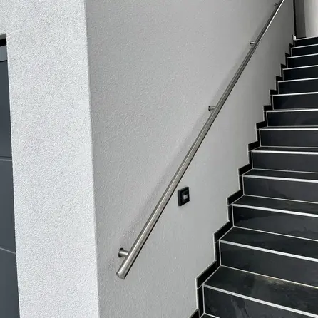 Inox trapleuning op maat - rond - incl. leuninghouders TYPE 14 - voor buiten