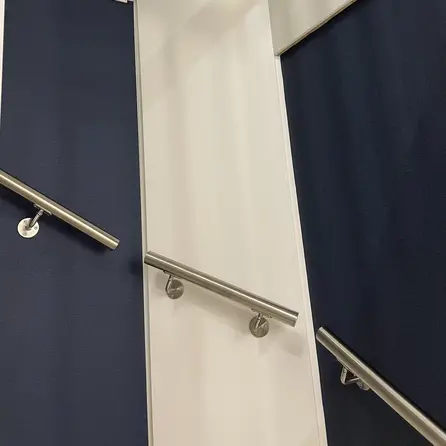 Inox trapleuning op maat - rond - incl. leuninghouders TYPE 1 VARIABEL