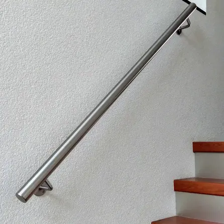Inox trapleuning op maat - rond - incl. leuninghouders TYPE 3