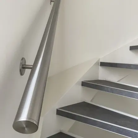 Inox trapleuning op maat - rond - incl. leuningdragers TYPE 3 LUXE
