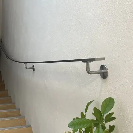Inox trapleuning op maat - rechthoekig (40x10 mm) - incl. leuninghouders TYPE 3