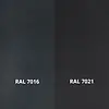 Antraciet trapleuning (gecoat) op maat - rechthoekig (40x10 mm) - incl. leuninghouders TYPE 13 - coating donkergrijs RAL 7016 of 7021