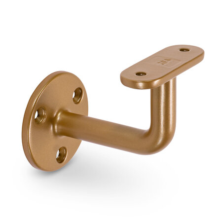 Brons / goud trapleuning (gecoat) op maat - rechthoekig (40x10 mm) - incl. leuninghouders TYPE 1 - coating messing / koper look