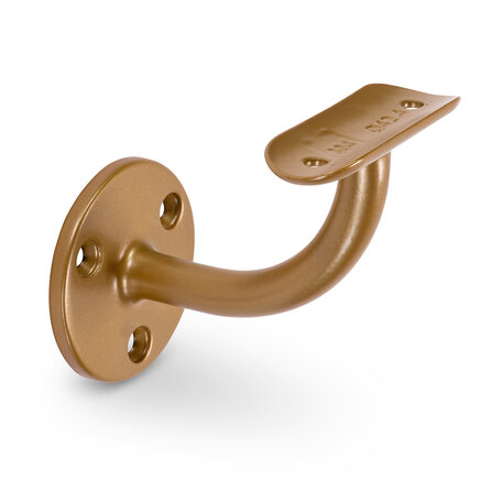 Brons / goud trapleuning (gecoat) op maat - rond - incl. leuninghouders TYPE 2 - coating messing / koper look