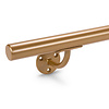 Brons / goud trapleuning (gecoat) op maat - rond smal - incl. leuninghouders TYPE 2 - coating bruinachtige koper / goud look