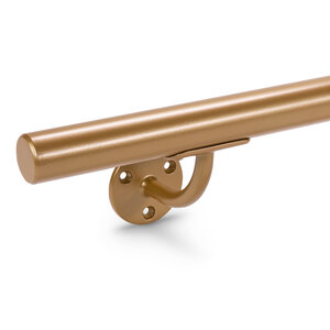 Brons trapleuning - rond smal - incl. dragers TYPE 2