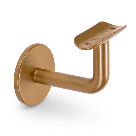 Brons / goud trapleuning (gecoat) op maat - rond - incl. leuninghouders TYPE 3 - coating messing / koper look