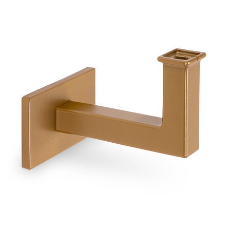 Brons / goud trapleuning (gecoat) op maat - rechthoekig (40x10 mm) - incl. leuninghouders TYPE 11 - coating messing / koper look