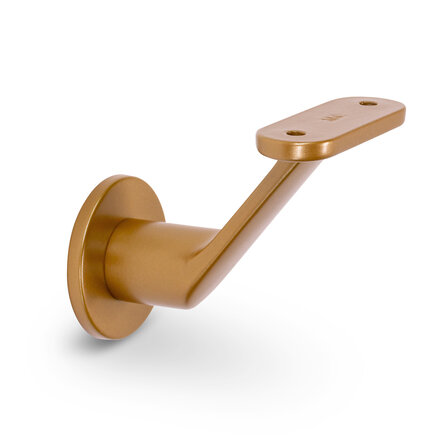 Brons / goud trapleuning (gecoat) op maat - rechthoekig (40x20 mm) - incl. leuninghouders TYPE 7 LUXE - coating messing / koper look