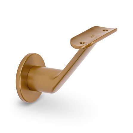 Brons / goud trapleuning (gecoat) op maat - rond - incl. leuninghouders TYPE 7 LUXE - coating messing / koper look