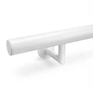 Witte trapleuning - rond smal - incl. dragers TYPE 3 LUXE