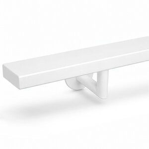 Witte trapleuning - rechthoekig (50x20 mm) - incl. dragers TYPE 3 LUXE