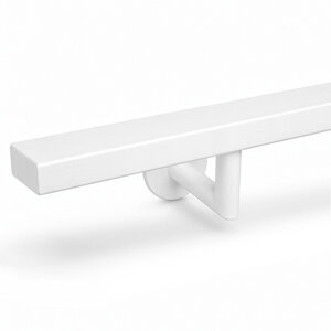 Witte trapleuning - rechthoekig (40x20 mm) - incl. dragers TYPE 3 LUXE