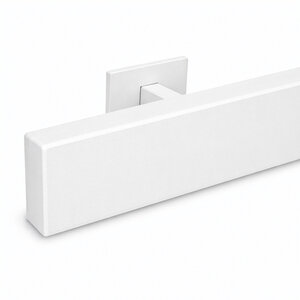 Witte trapleuning - rechthoekig (50x20 mm) + dragers TYPE 16