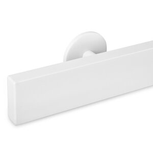 Witte trapleuning - rechthoekig (50x20 mm) + dragers TYPE 5
