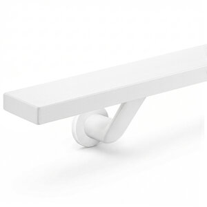 Witte trapleuning - rechthoekig (50x20 mm) + dragers TYPE 7 LUXE