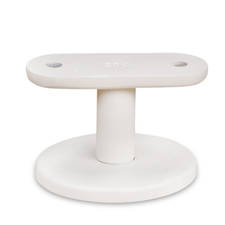 Witte trapleuning (gecoat) op maat - rechthoekig (50x10 mm) + leuninghouders TYPE 5 - coating wit RAL 9016, 9010 of 9001