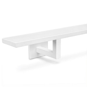 Witte trapleuning - rechthoekig (50x10 mm) + dragers TYPE 11