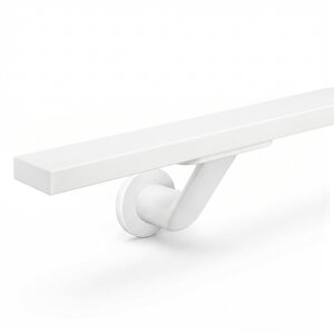 Witte trapleuning - rechthoekig (40x15 mm) - incl. dragers TYPE 7 LUXE