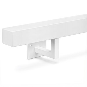 Witte trapleuning - vierkant (40x40 mm) - incl. dragers TYPE 10