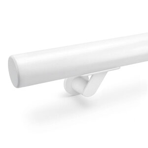 Witte trapleuning - rond - incl. dragers TYPE 17