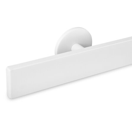 Witte trapleuning (gecoat) op maat - rechthoekig (40x10 mm) - incl. leuninghouders TYPE 5 - coating wit RAL 9016, 9010 of 9001