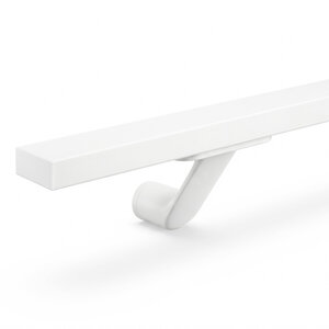 Witte trapleuning - rechthoekig (40x20 mm) - incl. dragers TYPE 7 Witte trapleuning - rechthoekig (40x20 mm) - incl. dragers TYPE 7