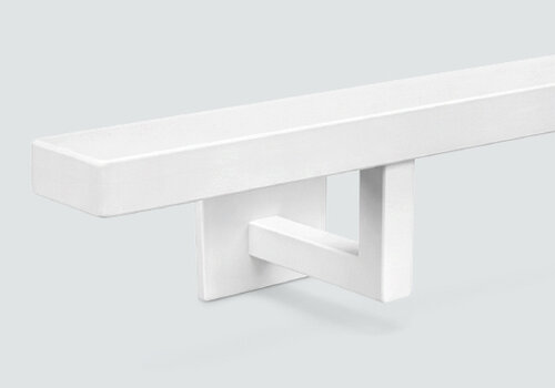 Trapleuning wit - vierkant