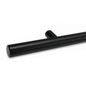 Zwarte trapleuning - rond smal - incl. dragers TYPE 14