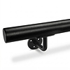 Zwarte trapleuning (gecoat) op maat - rond - incl. leuninghouders TYPE 1 - coating zwart RAL 9005