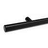 Zwarte trapleuning (gecoat) op maat - voor buiten - rond smal - incl. leuninghouders TYPE 14 - coating zwart RAL 9005