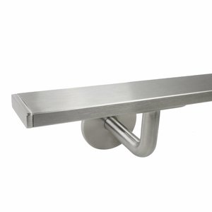 Inox trapleuning - rechthoekig (40x10 mm) - incl. dragers TYPE 3