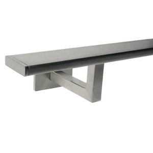 Inox trapleuning - rechthoekig (40x10 mm) - incl. dragers TYPE 11