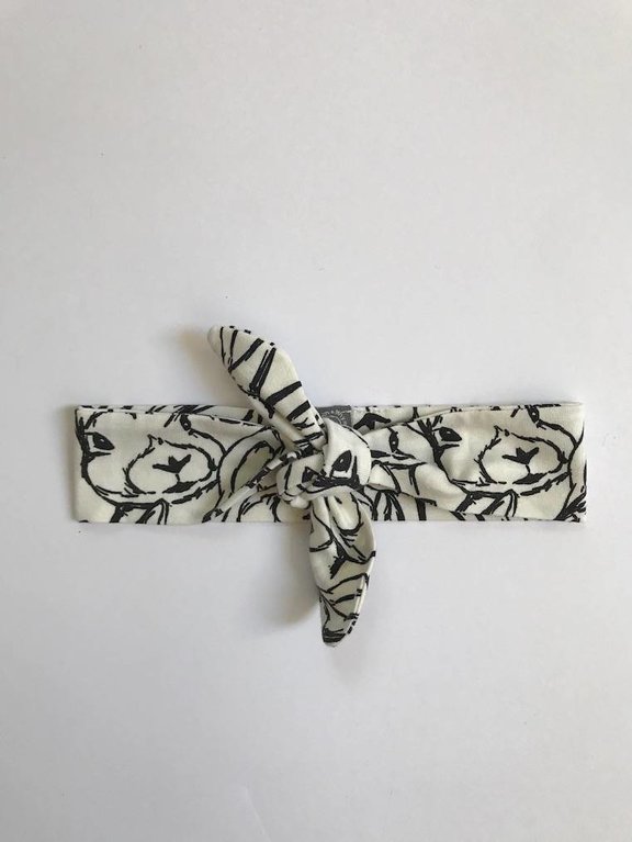 Haarband om zelf te strikken met konijnen print