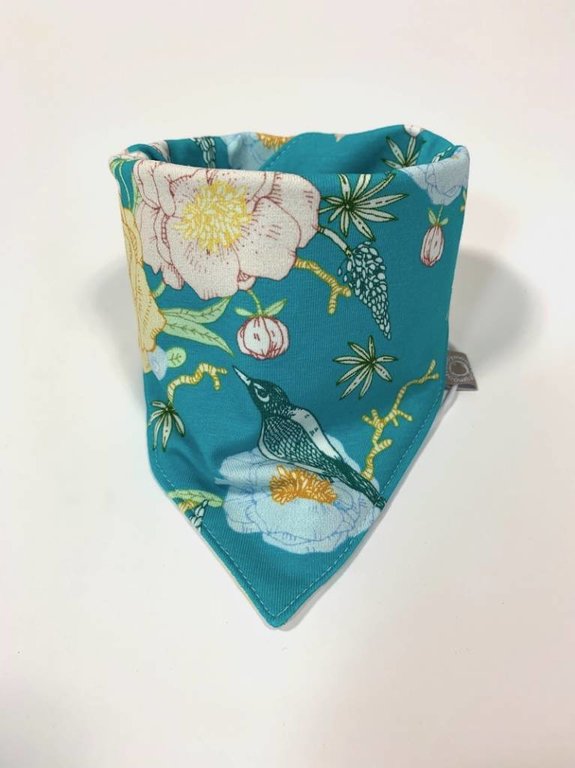 Aquablauwe slab bandana met Japanse bloesem