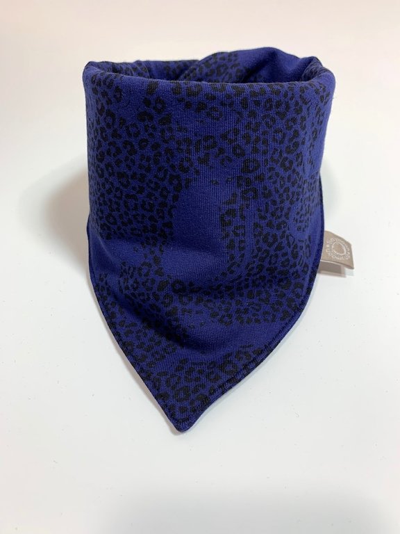 Blauwe slab bandana sjaal met panter print
