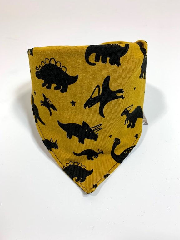 Slab bandana in oker met dino print