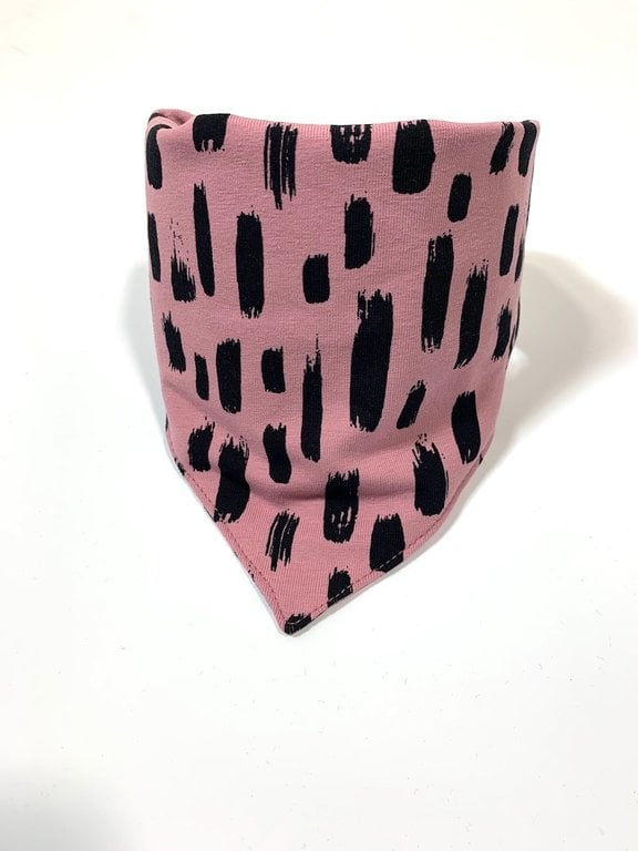 Roze slab bandana sjaal met print