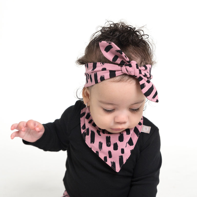 Roze slab bandana sjaal met print