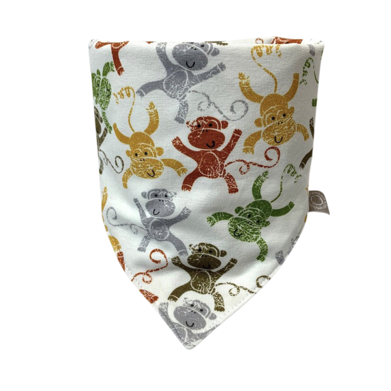 Curious Monkey Slab bandana sjaal in wit